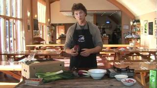 Guy demonstrates how to use radicchio