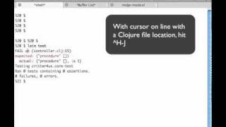 Demonstration of emacs code to jump to a location in a Clojure file