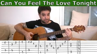 Fingerstyle Tutorial: Can You Feel the Love Tonight - Guitar Lesson w/ TAB