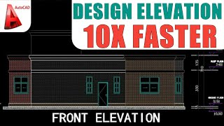 Make Automatic elevation 10X faster YQArch AutoCAD Best Tutorial
