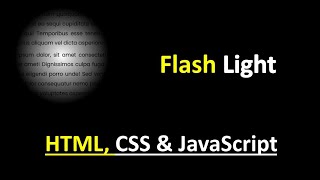 Flashlight Effect Using HTML, CSS & JavaScript | Cool Mouse Hover Effect #coding
