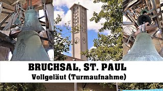 BRUCHSAL (D), St. Paul, Vollgeläut (Turmaufnahme)