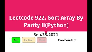 Leetcode 922. Sort Array By Parity II (Python)