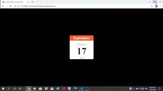 Simple Calendar Using HTML, CSS & Javascript Only | CSS effects