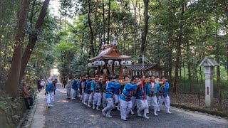 令和5年　奈良県桜井市　大神神社　秋の大神祭　太鼓台　巡行、宮入りなど。