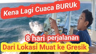 KENA CUACA BURUK LAGI // 8 HARI PERJALANAN DARI LOKASI MUAT TUJUAN KE GRESIK