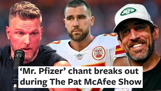Pat McAfee Crowd Chants "Mr. Pfizer" LIVE On ESPN | Media FURIOUS That Aaron Rodgers MOCKED Kelce
