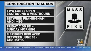 Construction Trial Run On Mass Pike Will Close Lanes This Weekend