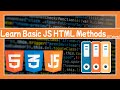 Learn Basic JavaScript Html Methods: JS Tutorial