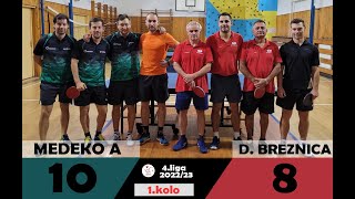 Medeko A -  Dolná Breznica 10:8 /  IV. liga - 1. kolo -  Stolný Tenis / Sezóna 2022/2023