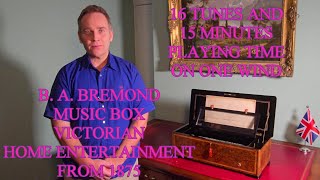 Large Victorian 16 Tune Music Box by B. A. Bremond. All the rage in 1875!