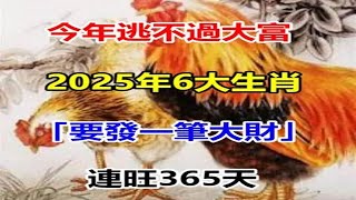 今年逃不過大富！算命說：2025年6大生肖「要發一筆大財」連旺365天