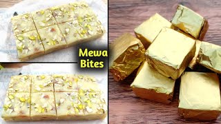 Mewa Bites Recipe - Mawa (Khoya) se banaye  Mewa Bites | How to make perfect mewa bites with Khoya