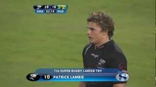 Patrick Lambie thanks Hosea Gear : Super Rugby 2012 R.11 Sharks vs Highlanders