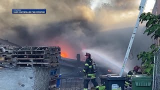 Massive fire engulfs Mass. scrap metal recycling center