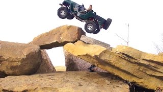 RC ADVENTURES - Willys Jeep rock-hops Danger Ridge - Radio Controlled Truck