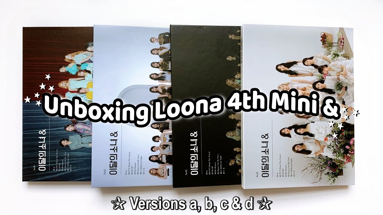 Unboxing Loona 이달의 소녀 4th Mini Album "&" A,B,C,&D Versions - YouTube