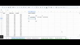 Multiple Linear Regression - Google Sheets
