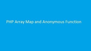 array map and anonymous functions