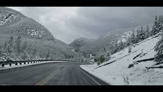 Scary drive in Yellowstone National Park