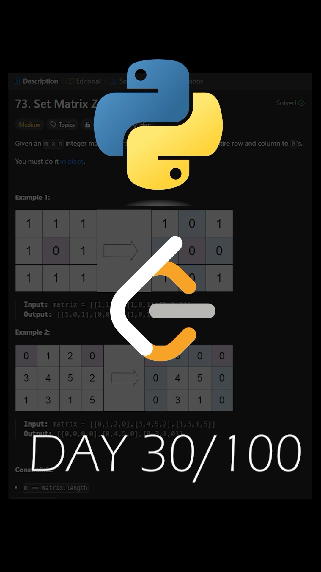 Day 30 Of Leetcode Every Day For 100 Days Set Matrix Zeroes 0пёџвѓј Day 30 Of Leetcode Every Day For 100 Days Set Matrix Zeroes 0пёџвѓј
