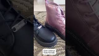 Bota coturno infantil feminina teen juvenil com strass brilhos conforto moda blogueirinha