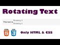 Rotating Text Using Html And Css | HTML AND CSS TIPS AND TRICKS