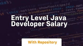 entry level java developer salary