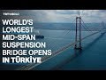 World’s longest mid-span suspension bridge opens in Canakkale, Türkiye