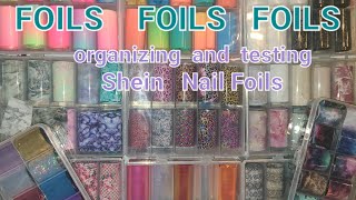 FOILS FOILS FOILS  Organizing And Testing  Shein Nail Foils