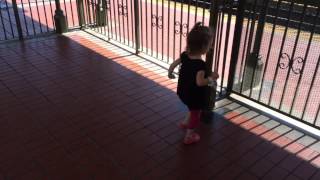 Ciana Dancing at Disney Train Station