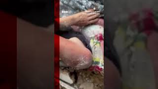 A woman was pulled alive from rubble in Ukraine. #Shorts #Ukraine #Russia #BBCNews