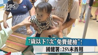 7歲以下7次「免費健檢」！ 國健署：25%未善用