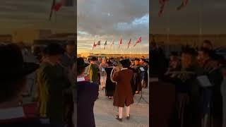 A Bavarian band welcomes PM in Munich