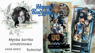 Męska kartka urodzinowa-tutorial⚙⛓ scrapbooking men's birthday card