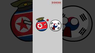North Korea hits South Korea #shorts #countryballs #trending #korea #usa  #history