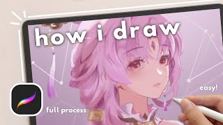 how to draw on procreate | FULL digital art illustration process