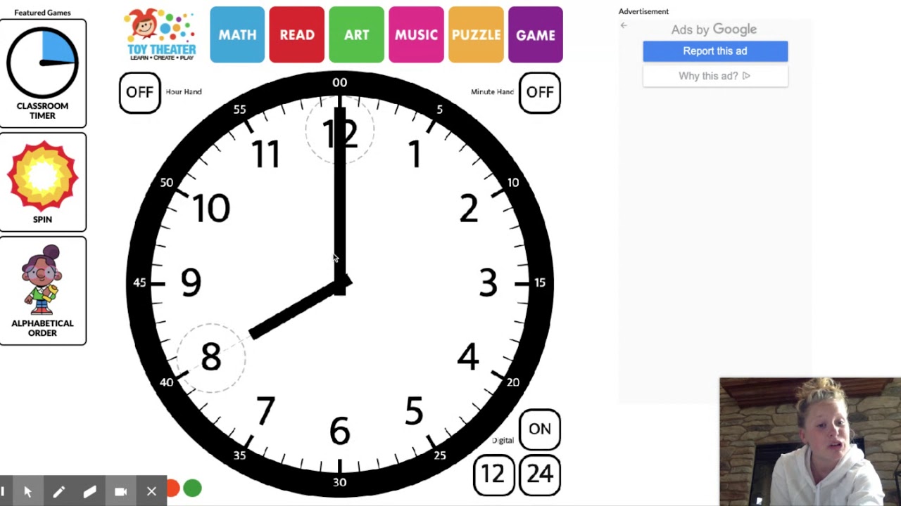 Interactive Clock | Telling Time | Analog & Digital | Toy Theater - YouTube
