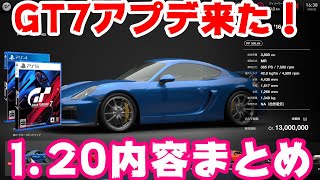 【GT7速報】アプデ1.20実装！内容まとめ！新車の走行映像など！売却機能は…