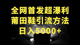 全网首发，独创最新“莆田鞋”引流方法，日引100+，暴力变现