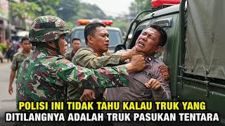 VIRAL‼️POLISI INI APES KARENA MENILANG TRUK YANG BERISI PASUKAN TENTARA‼️ BEGINI NASIBNYA SEKARANG