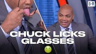 Chuck Caught Licking His Glasses 🤢 | NBA on TNT