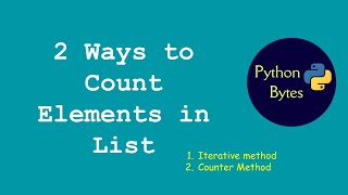 2 ways to count the Element Instances in list #python #listinpython