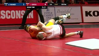 133 LBS: #2 Seth Gross (Wisconsin) vs. #22 Tim Rooney (Kent State) | 2019 B1G Wrestling