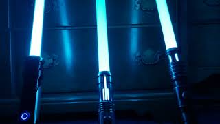 Ultrasabers Tri Arctic Blue LED and single LED Arctic Blue comparison.