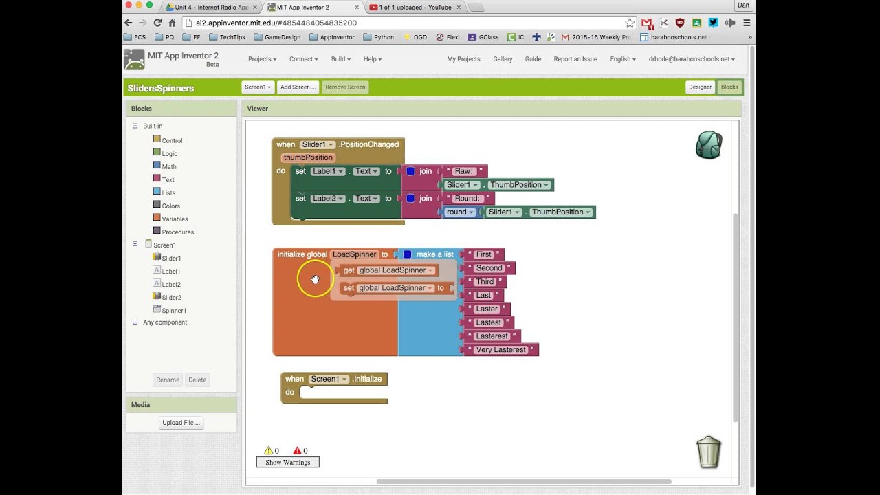 App Inventor 2 Tutorial Mit App Inventor The Spinner