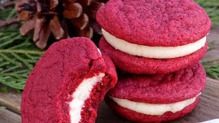 Red Velvet Cookies w/ Cream Cheese Filling! (Kin's Cookie Collab!)