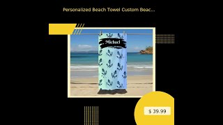 Personalized Beach Towel Custom Beach Towel Summer Vibes Makes a great gift! Free Shipping 16AN