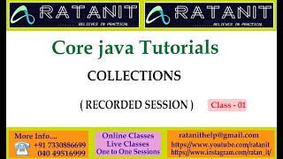 Core Java Tutorials || Collections || by Mr. Ratan || Class-01