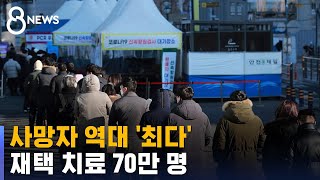 사망자 역대 '최다'…재택 치료 70만 명 / SBS